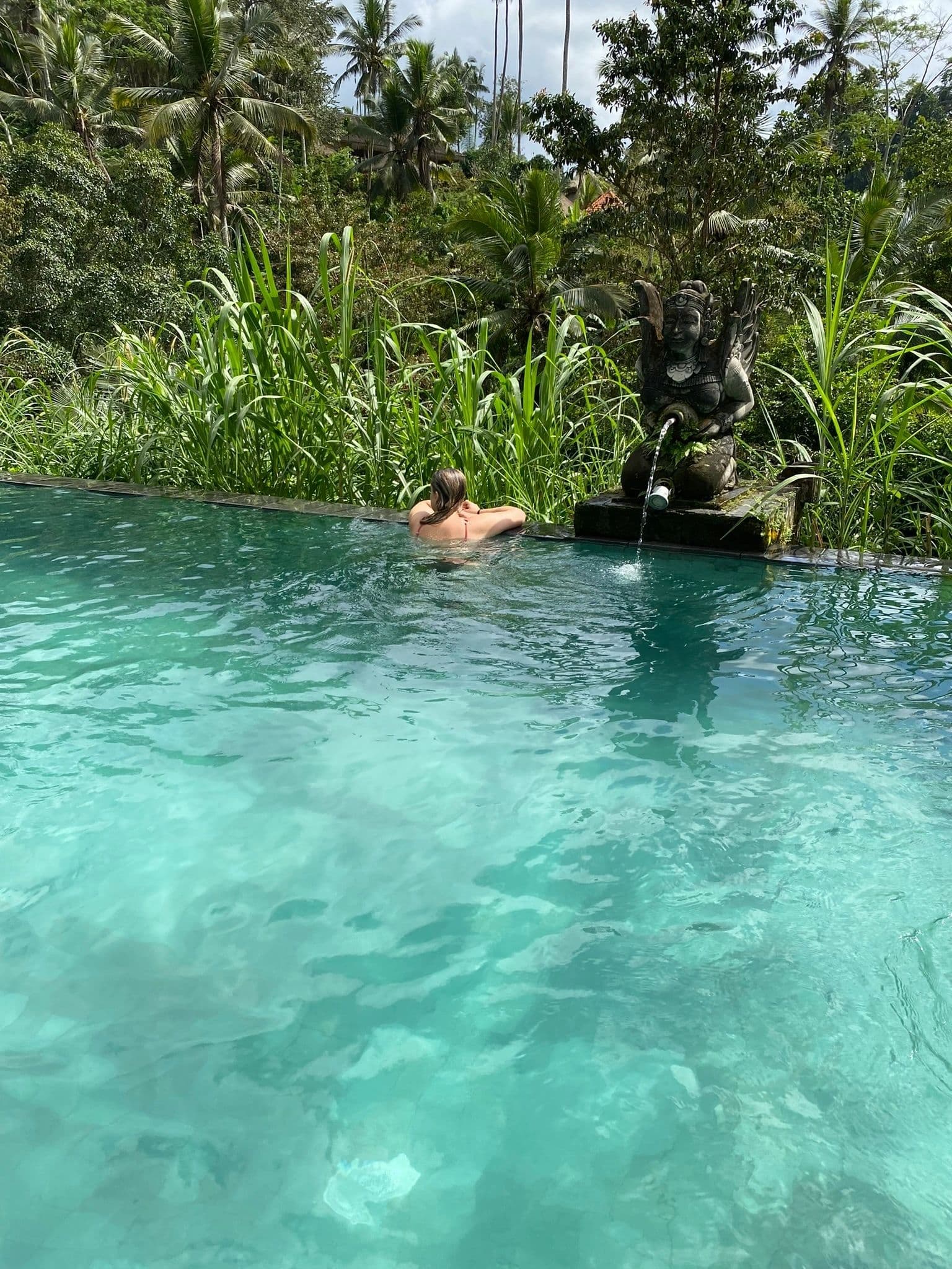 Infinity pool overlooking tropical jungle in Bali